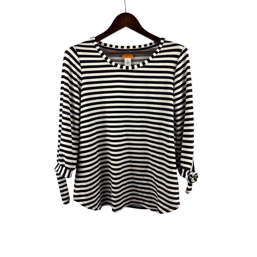 Women’s Ruby Rd. Medium Black & White Striped Blouse